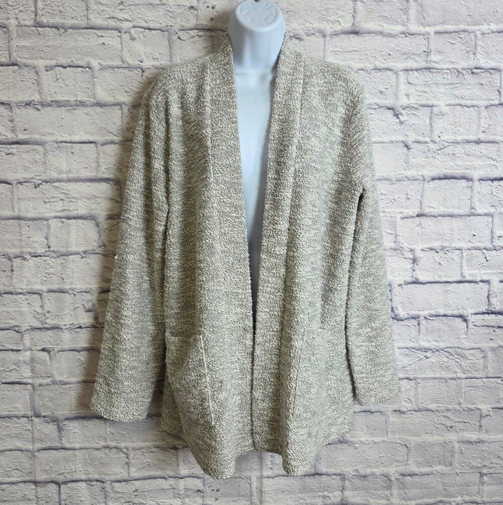 J.Crew Medium Light Gray Open Front Cardigan Sweater with Pockets